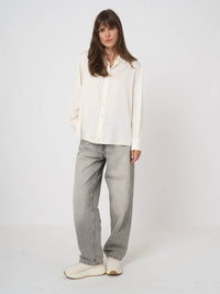 Repeat Silk Shirt With Side Slits Mud