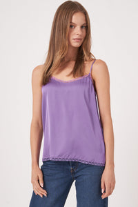 Repeat Silk Lace Trimmed Top