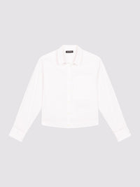 Repeat Cropped Blouse With Oversized Pocket