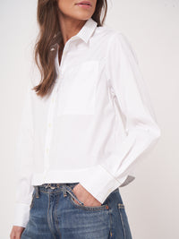 Repeat Cropped Blouse With Oversized Pocket