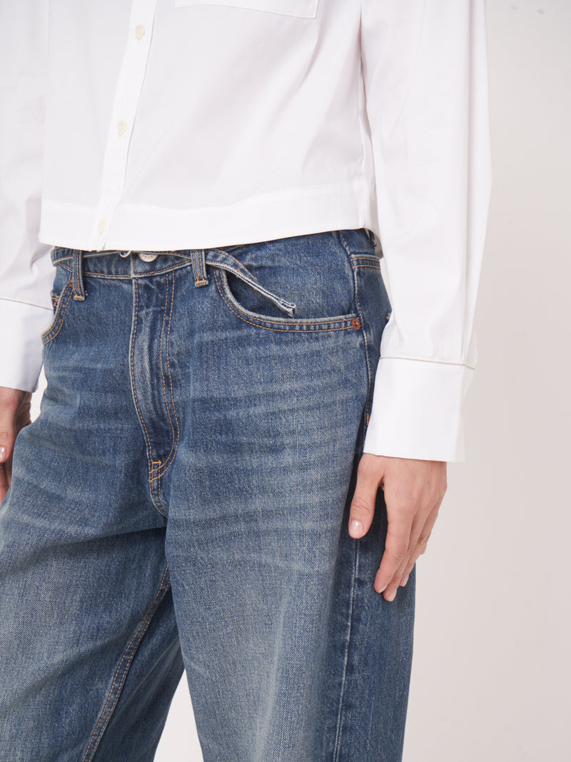 Repeat Cropped Blouse With Oversized Pocket