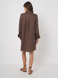 Repeat Pure Linen Blouse Dress Mud