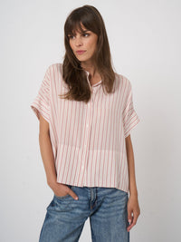 Repeat Pure Silk Striped Blouse