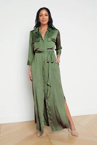 L'Agence Cameron Long Shirt Dress Gown