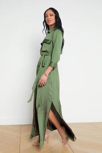 L'Agence Cameron Long Shirt Dress Gown