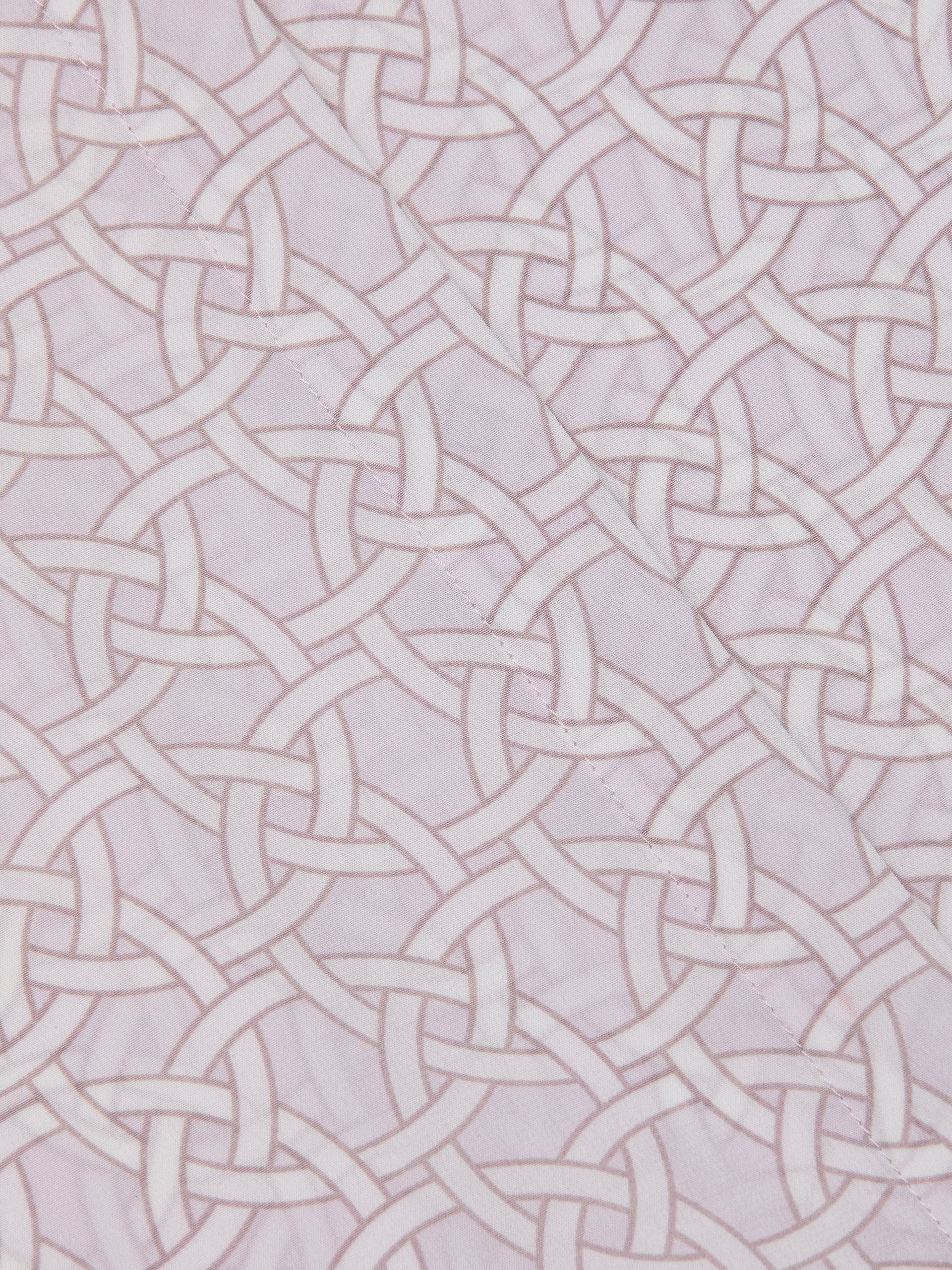 L'Agence Cameron Silk Shirt Dress Icy Lilac Linked Geo