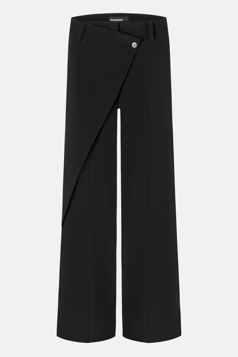 Cambio Anais Wrap Front High-Waist Tapered Cut Pant