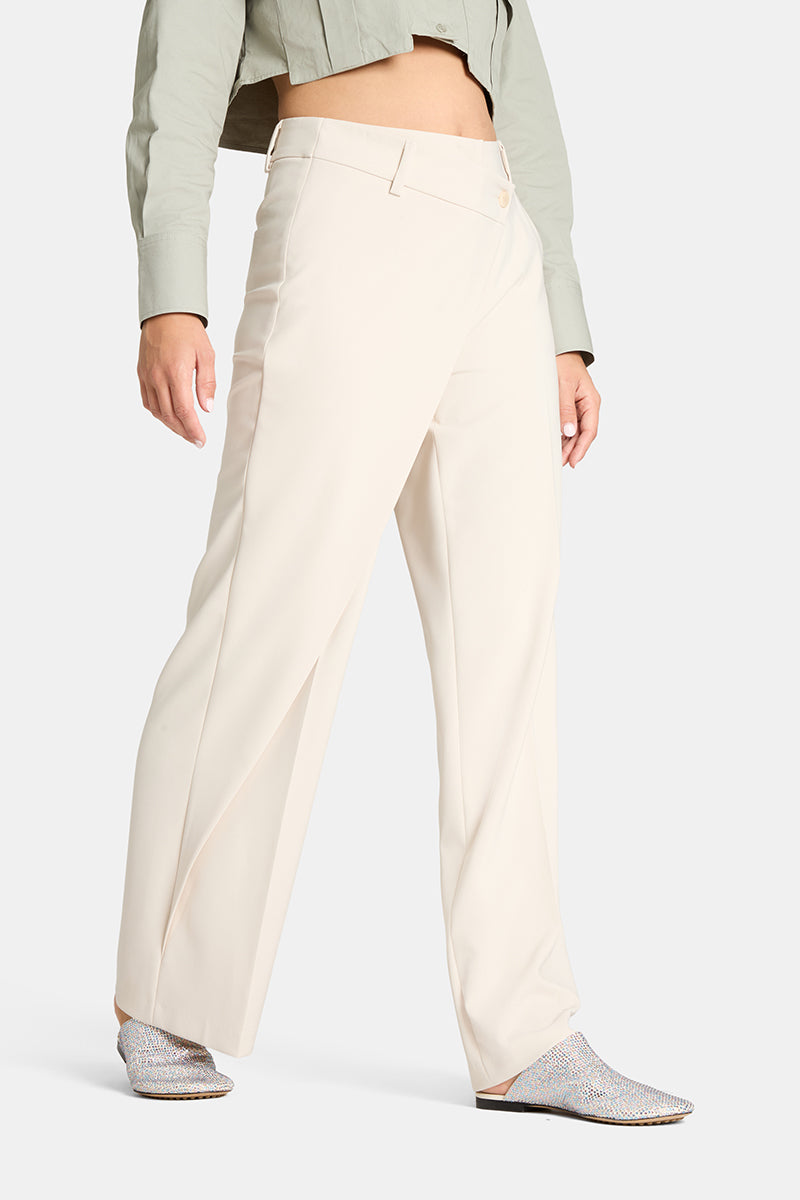 Pantalon fluide ajusté Cambio Anais à nouer devant avec ourlet glacé