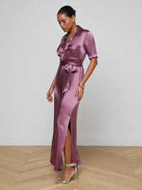 L'Agence Klement Silk Shirt Dress