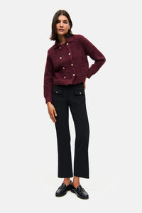 Cambio Farah Patched Pocket Mid-Rise Flare Pant