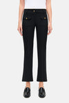 Cambio Farah Patched Pocket Mid-Rise Flare Pant
