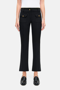 Cambio Farah Patched Pocket Mid-Rise Flare Pant