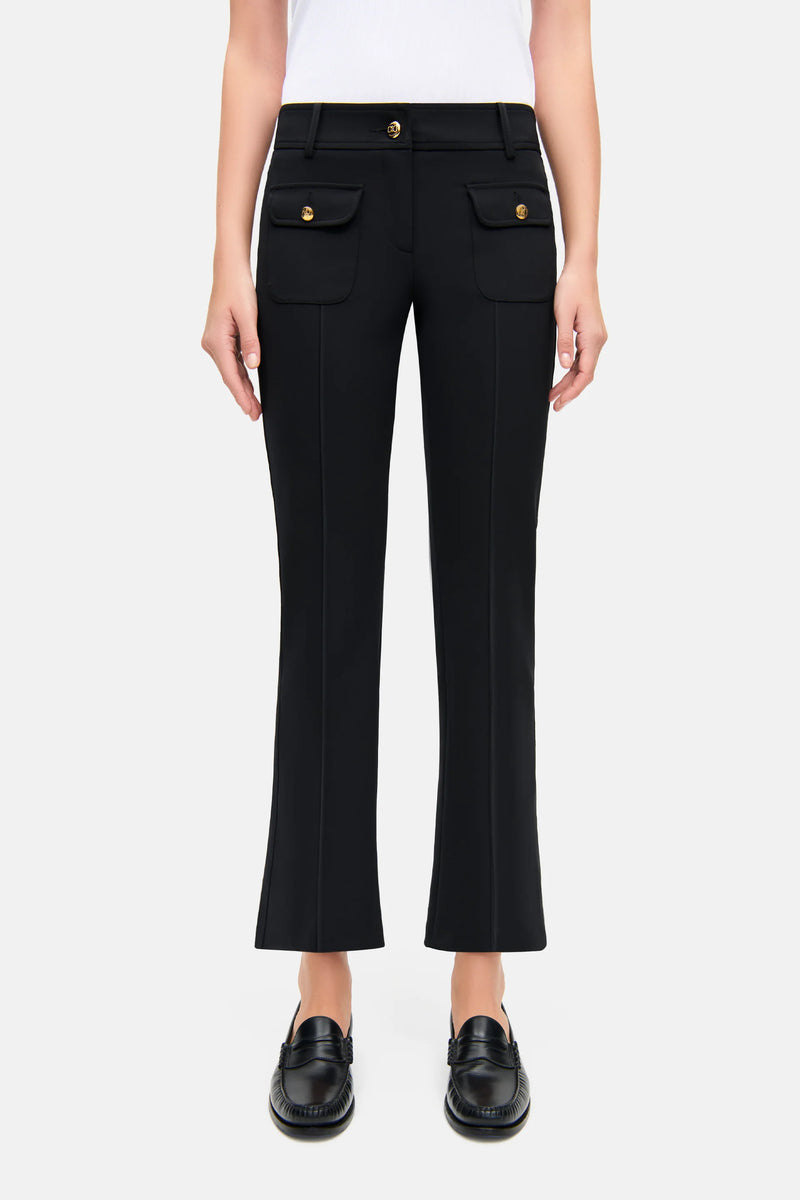 Cambio Farah Patched Pocket Mid-Rise Flare Pant