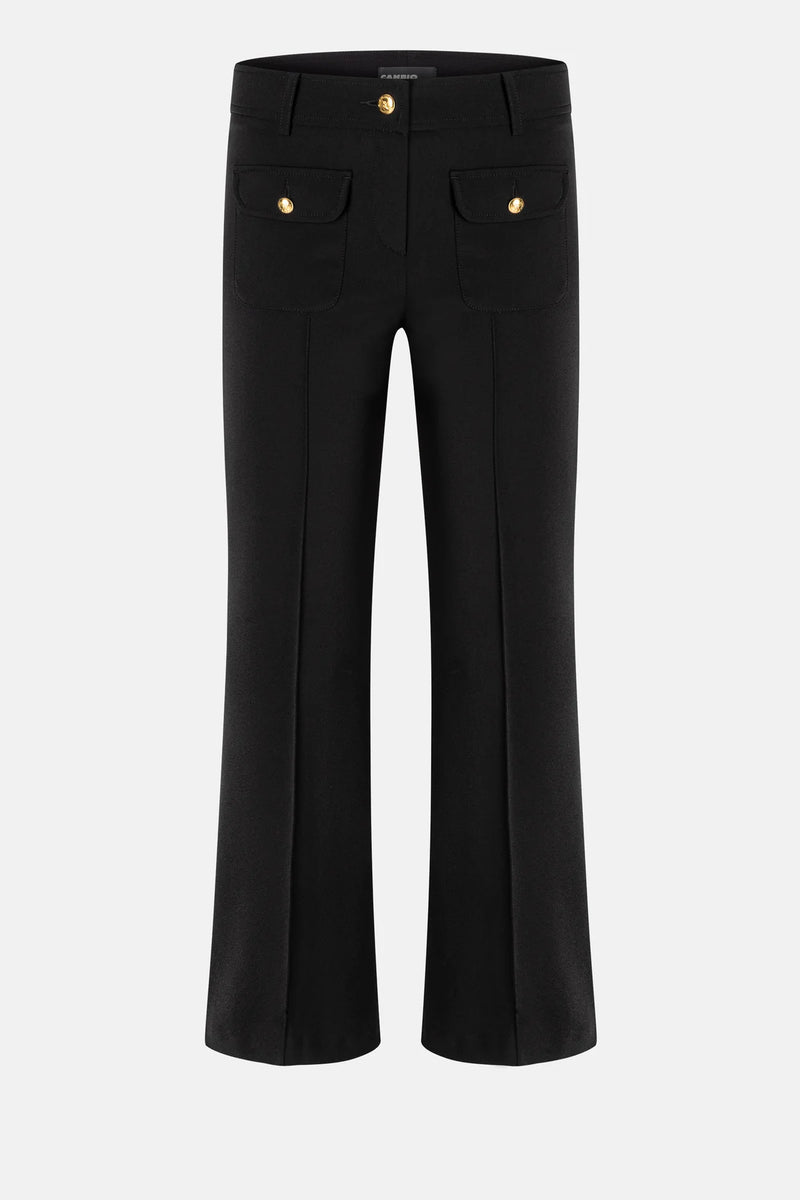 Cambio Farah Patched Pocket Mid-Rise Flare Pant