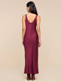 L'Agence Akiya Satin Maxi Dress Merlot Red