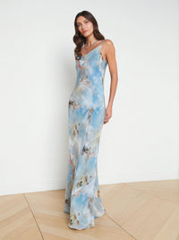 L'Agence Christine Silk Maxi Dress