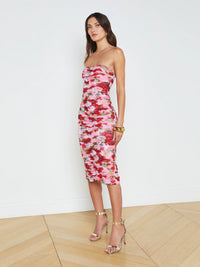 L'Agence Caprice Floral Midi Dress