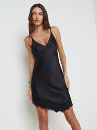 L'Agence Moana Asymmetrical Mini Slip Dress