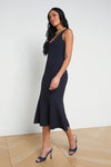 L'Agence Bisous Flared Midi Dress Gown