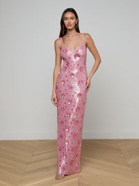 L'Agence Karma Sequin Maxi Dress