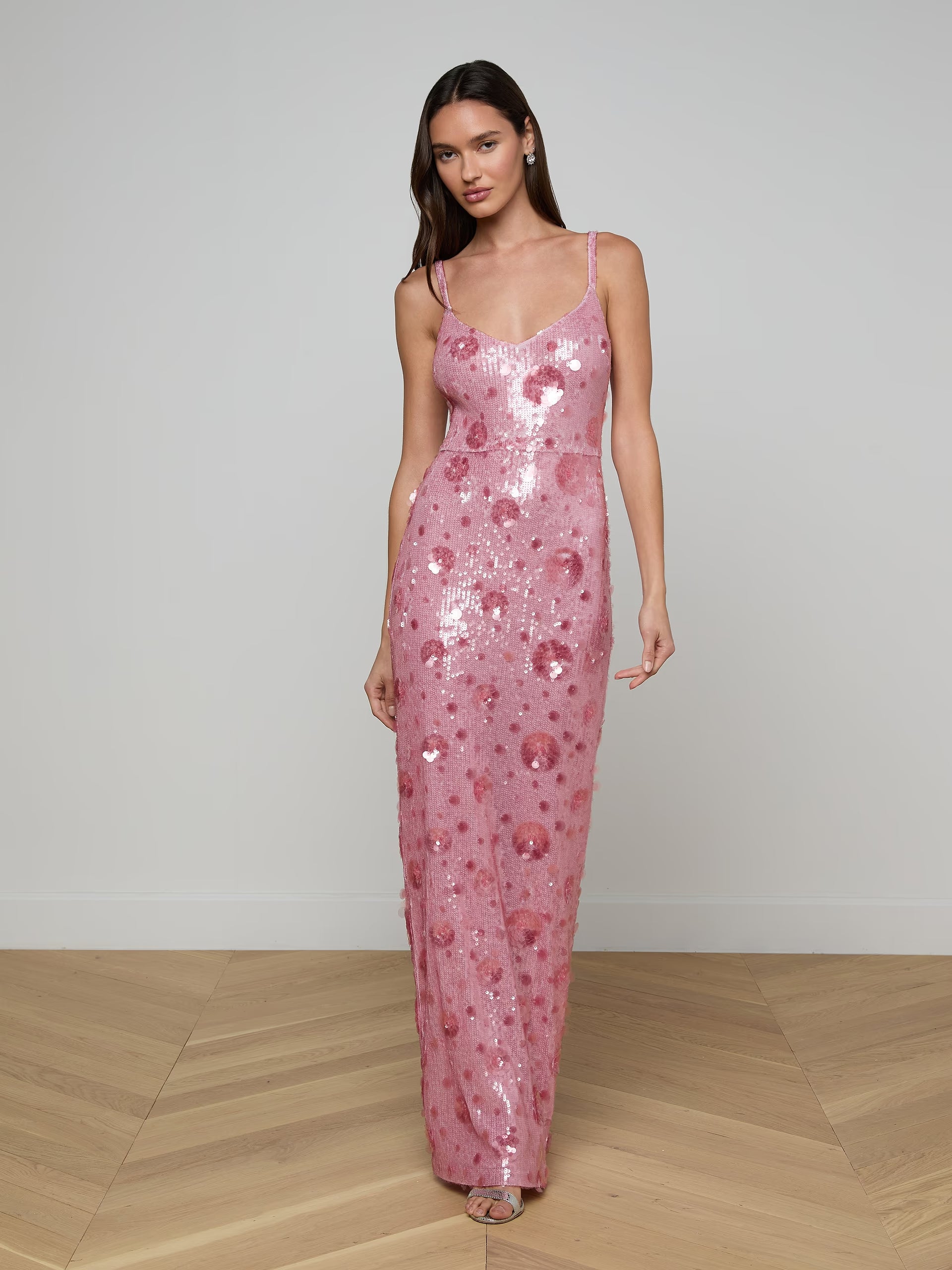 L'Agence Karma Sequin Maxi Dress