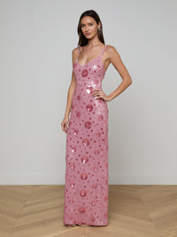L'Agence Karma Sequin Maxi Dress