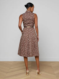 L'Agence Kylo Shirt Dress Cardamom-Ecru Polka Dot