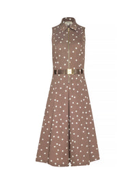L'Agence Kylo Shirt Dress Cardamom-Ecru Polka Dot