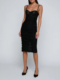 L'Agence Senna Lace Bustier Midi Dress