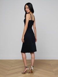 L'Agence Ida Button Front Tank Dress Black