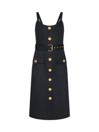 L'Agence Ida Button Front Tank Dress Black