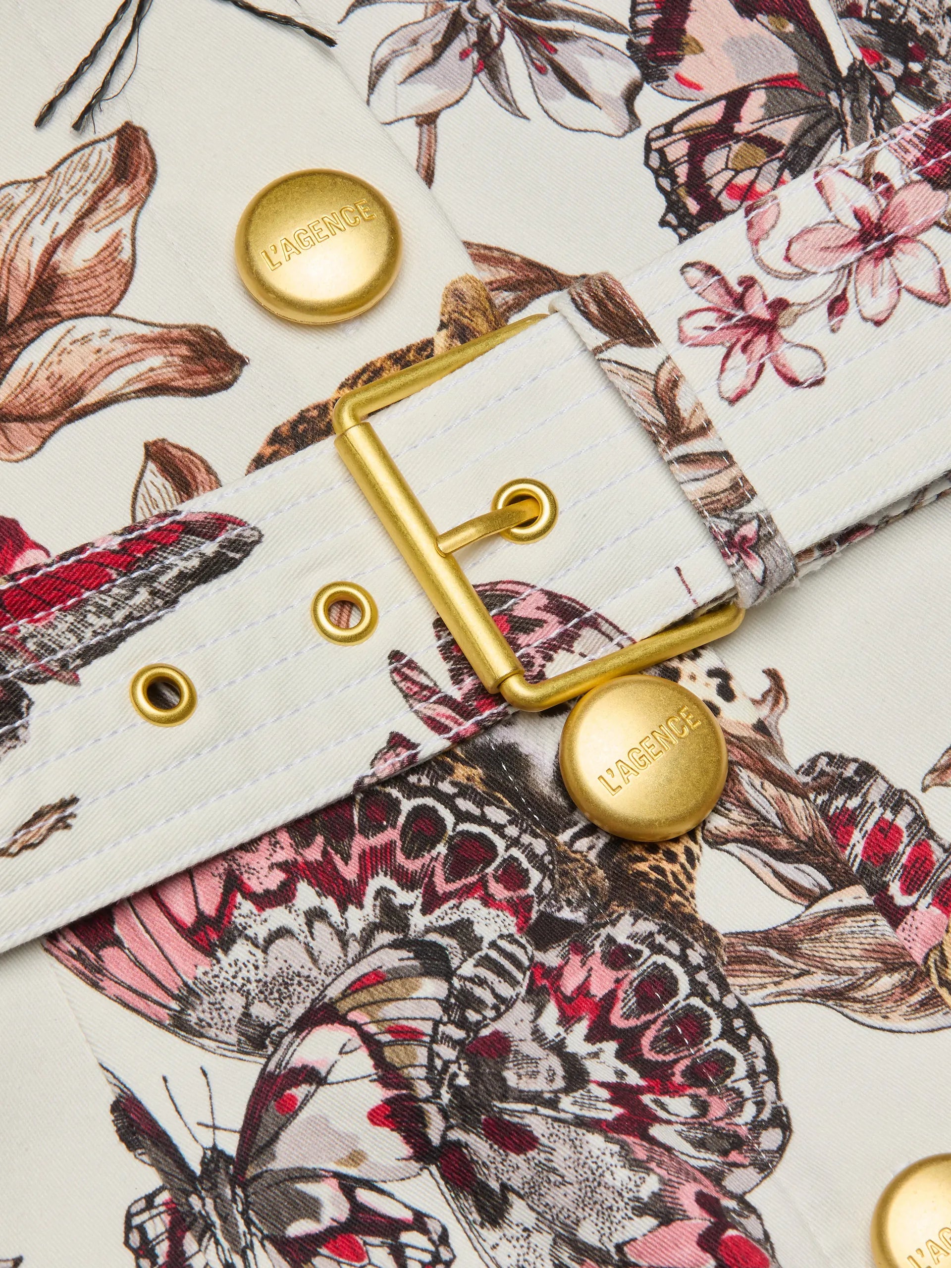 L'Agence Ida Dress White Multi Large Butterfly Jungle