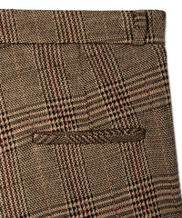 Cambio Fleur Cropped Check - Caramello/Burgundy