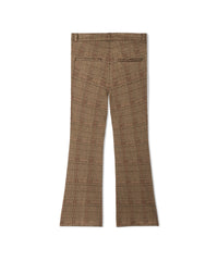 Cambio Fleur Cropped Check - Caramello/Burgundy