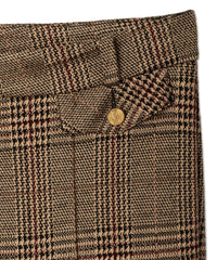 Cambio Fleur Cropped Check - Caramello/Burgundy