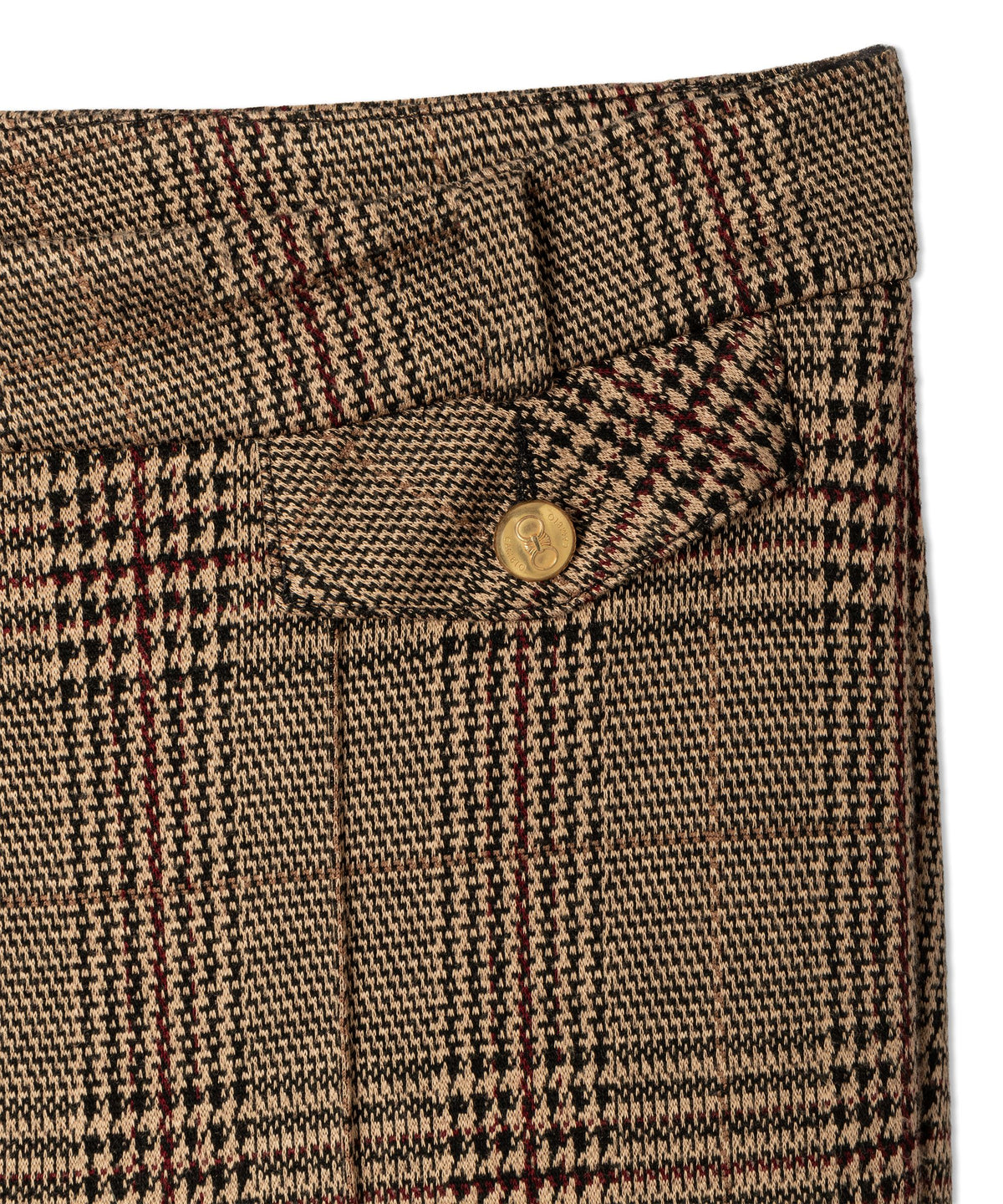 Cambio Fleur Cropped Check - Caramello/Burgundy