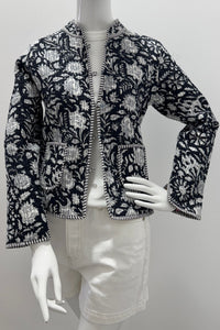 Cotton Reversible Quilted Jacket Black Garden