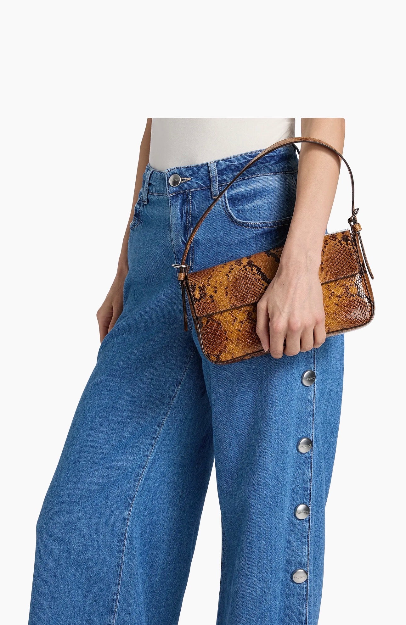 L'Agence Jennings High Rise Snap Wide Leg Jean Tortsen