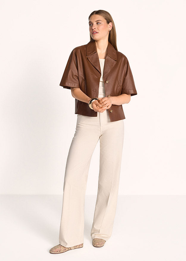 Riani Leather Jacket - Pecan
