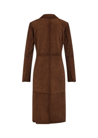Riani Leather Coat - Dark Pecan