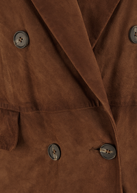 Riani Leather Coat - Dark Pecan