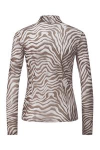 Riani Mesh Shirt Oat Patterned