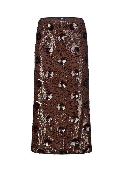 Riani Maxi Skirt With Sequin Flowers Ebony