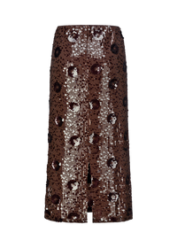 Riani Maxi Skirt With Sequin Flowers Ebony