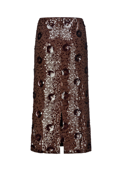 Riani Maxi Skirt With Sequin Flowers Ebony