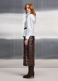 Riani Maxi Skirt With Sequin Flowers Ebony
