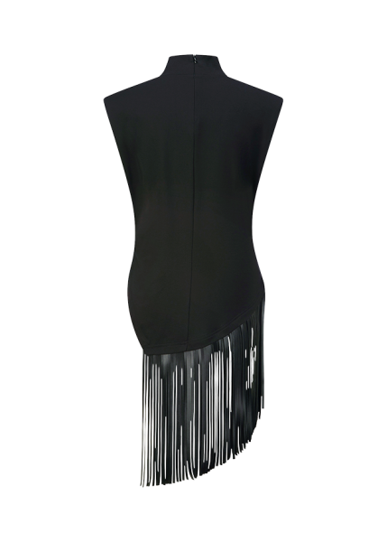Riani Asymmetric Fringe Top Black