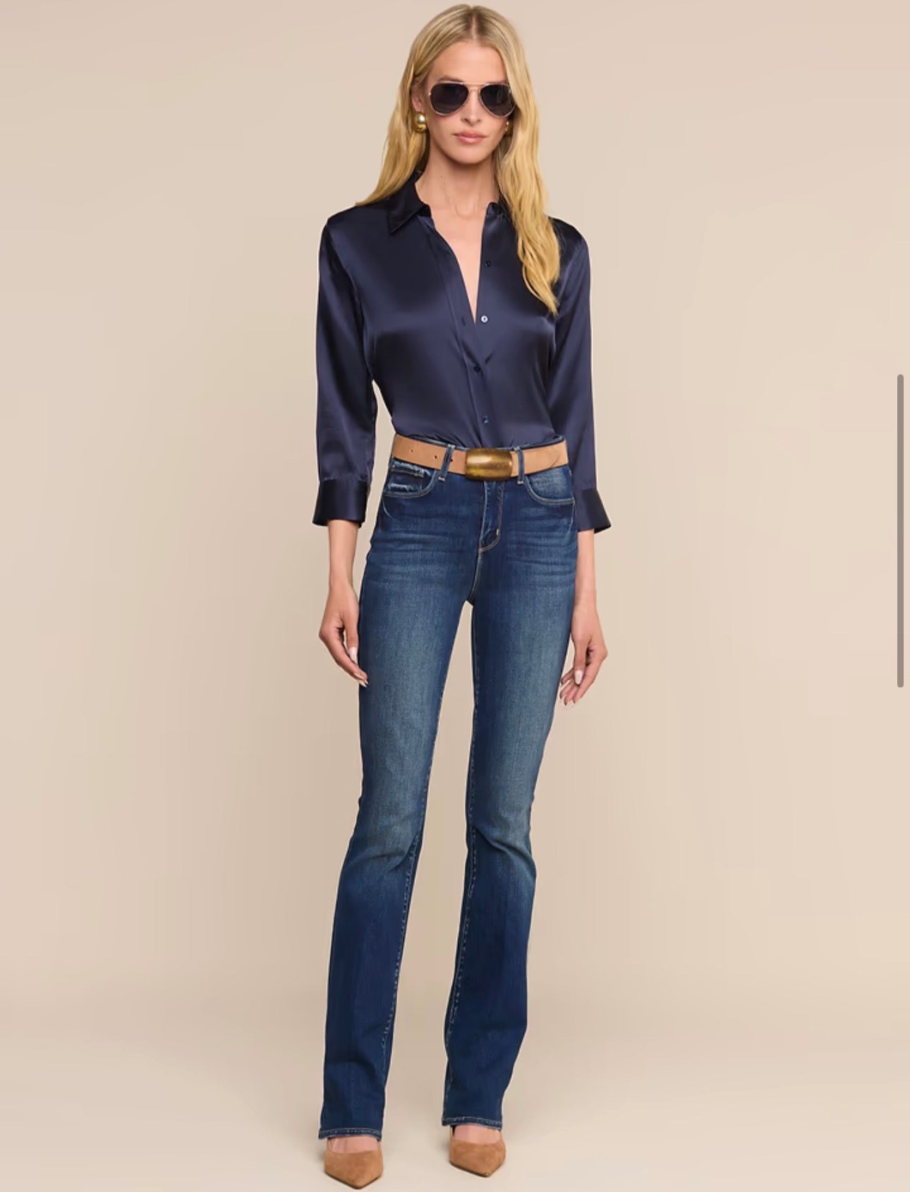 Blouse à manches 3/4 Dani L'Agence Bleu nuit