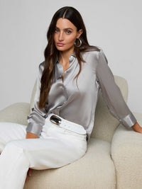 Blouse manches 3/4 L'Agence Dani Light Pewter