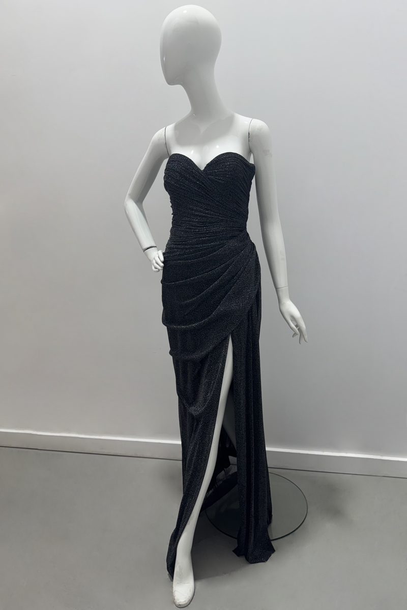 Tarik Ediz Kinsley Іtrapless Metallic Gown